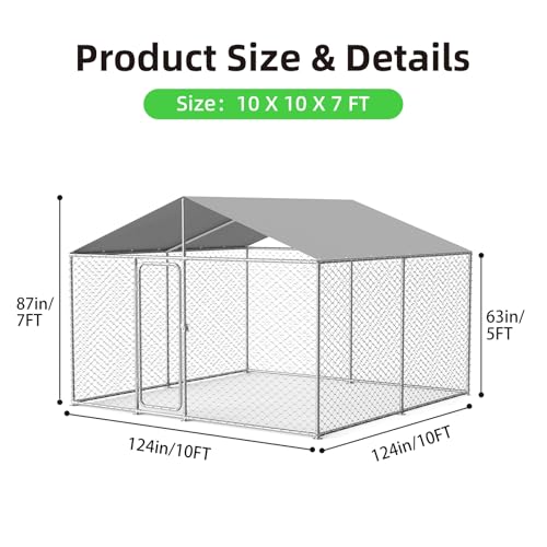 Extra Large Outdoor Dog Kennel with Waterproof Cover and Security Lock D958246