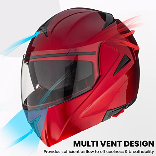 Modular Dual Visor Flip-up Full Face Motorcycle Helmet DOT C1965