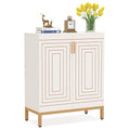 White Gold 20 Pairs Shoe Cabinet with Doors H376