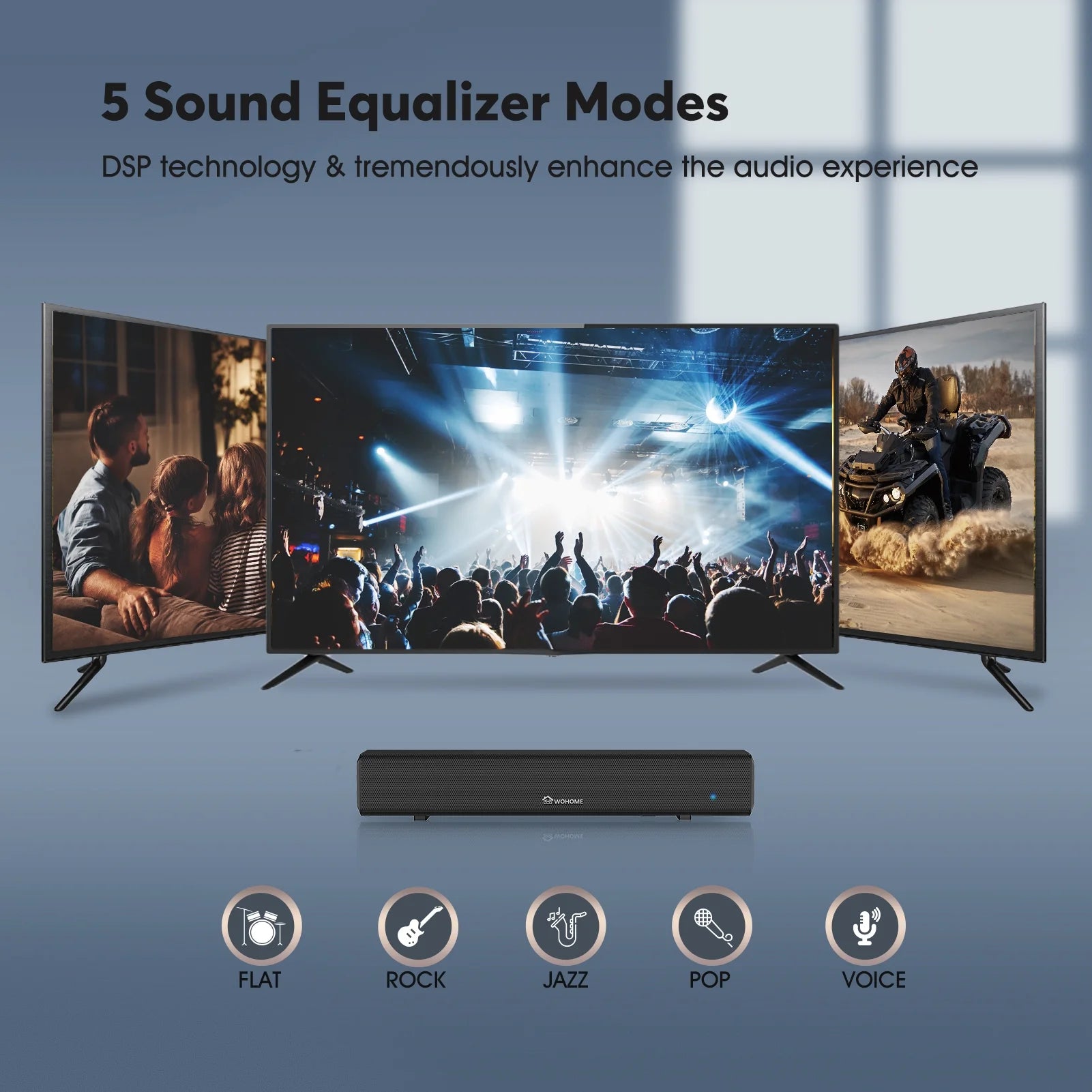 16-Inch 50W Soundbar with Bluetooth 5.0 and Subwoofer H724930