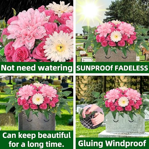 Light blue Artificial Cemetery Flower Saddle O73333
