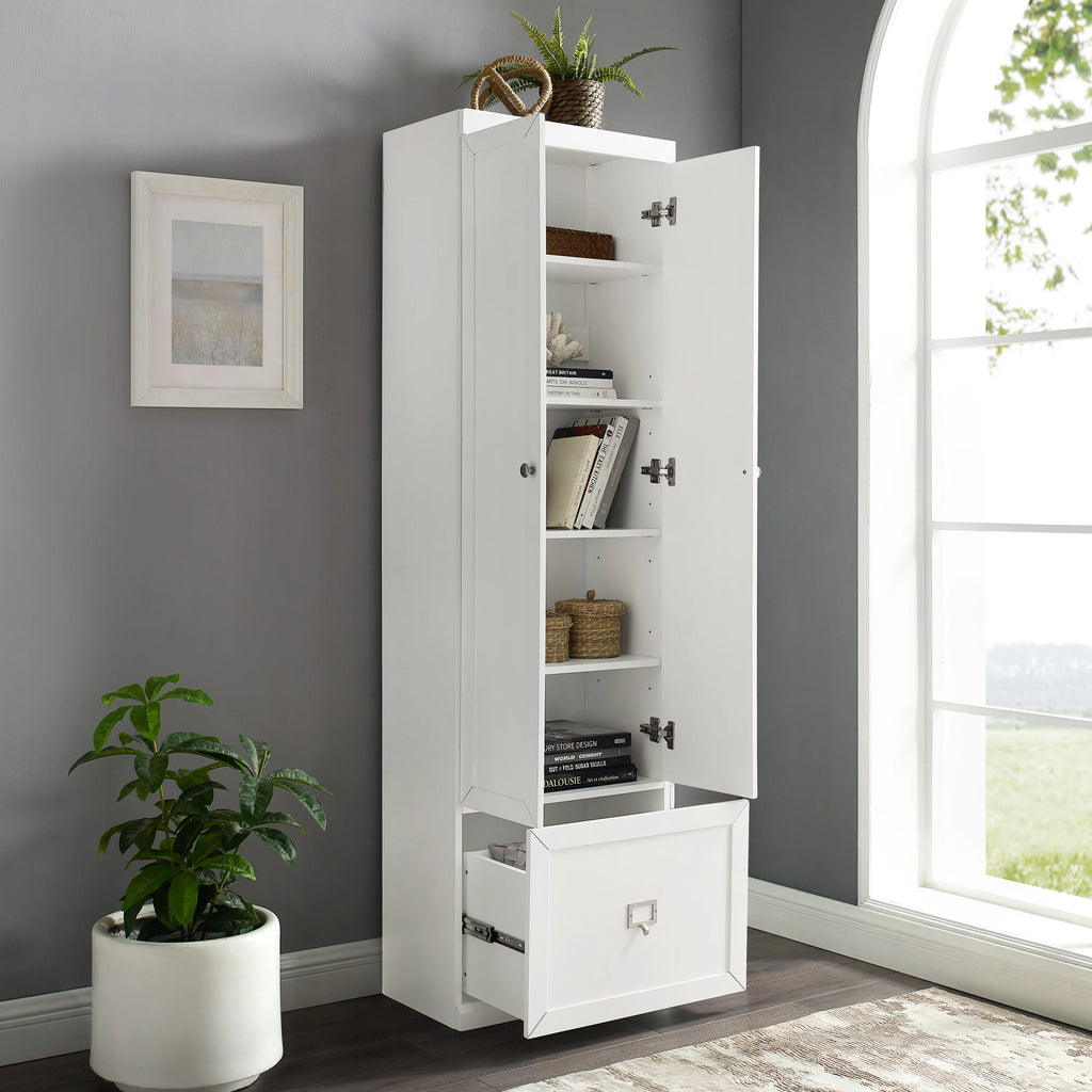 White Wood Convertible Pantry Closet V864641