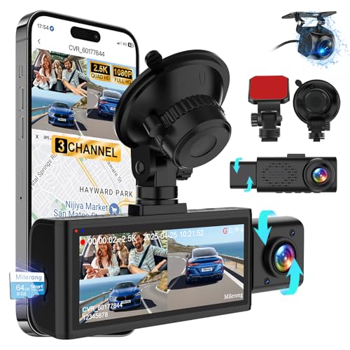 3 Channel Dual Dash Camera with 64GB Card A441933