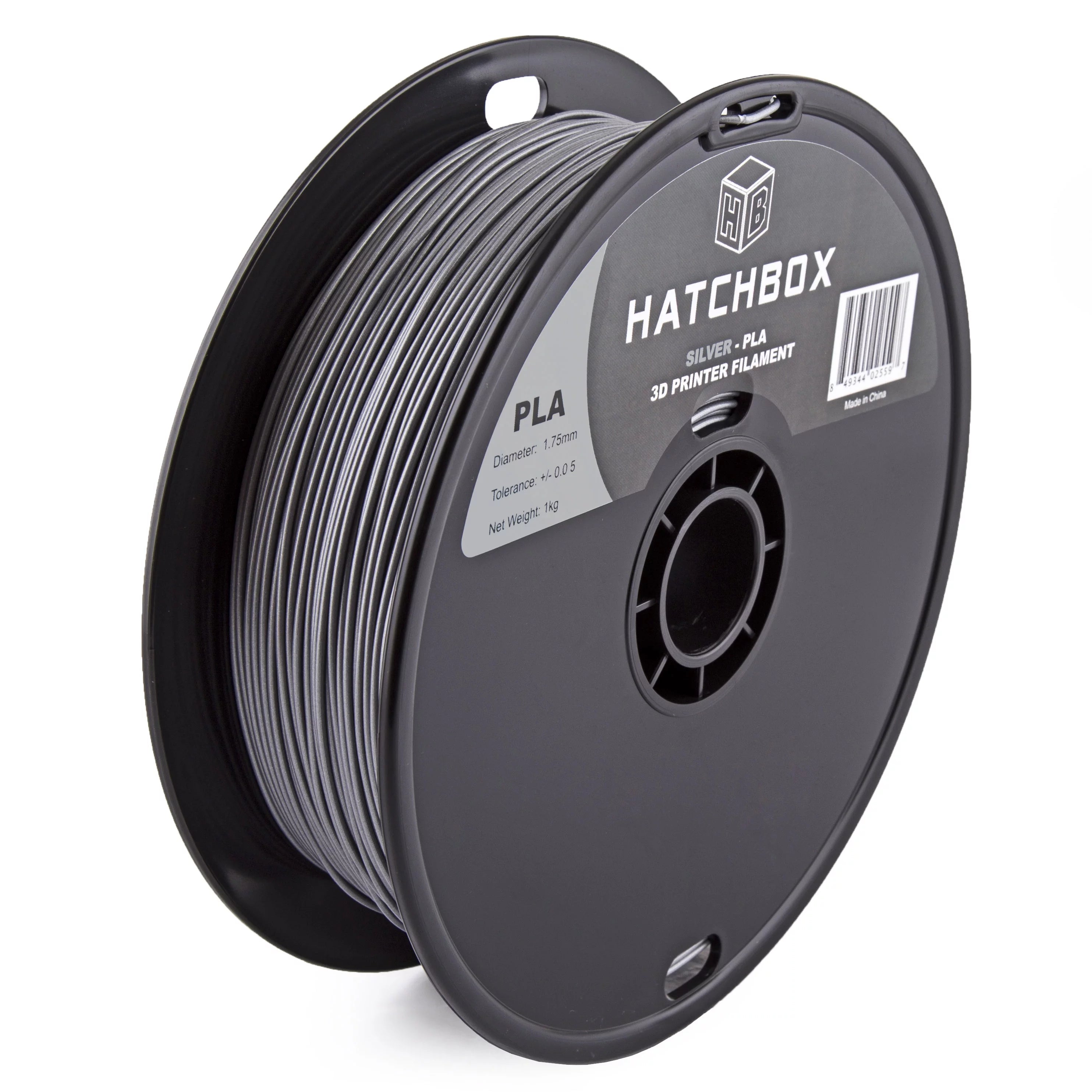 Silver PLA 3D Printer Filament, 1.75 mm, 1 kg Spool M41469