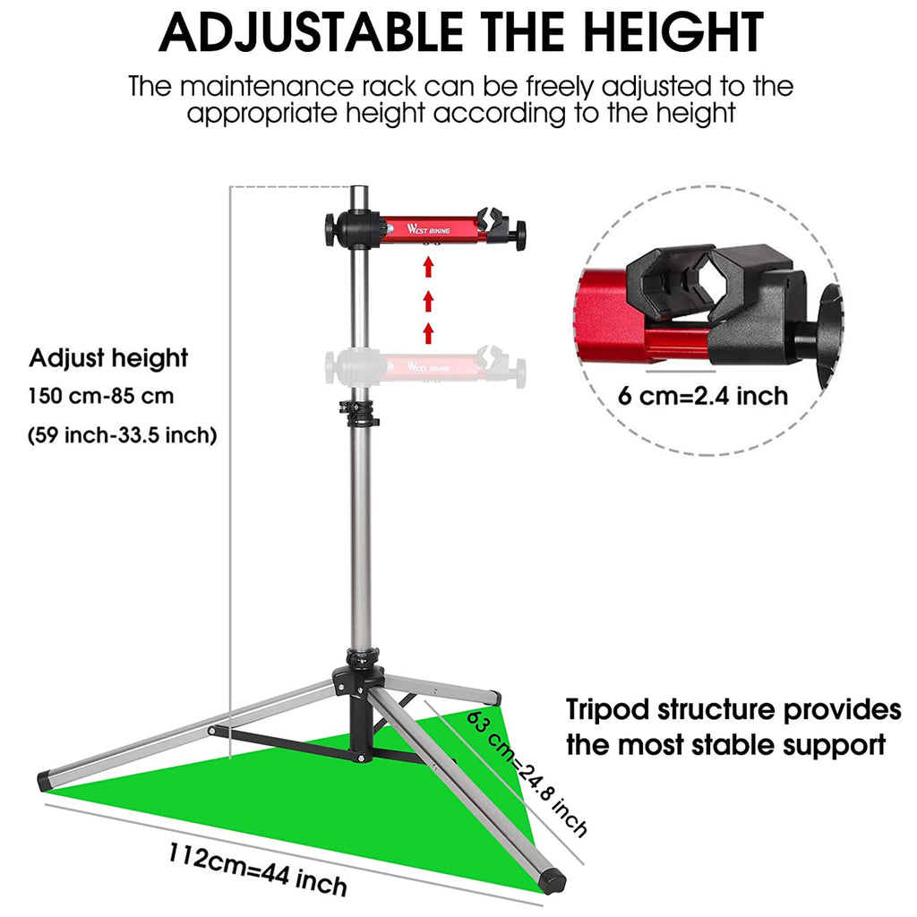 Adjustable Bike Repair Stand with Tool Tray O314