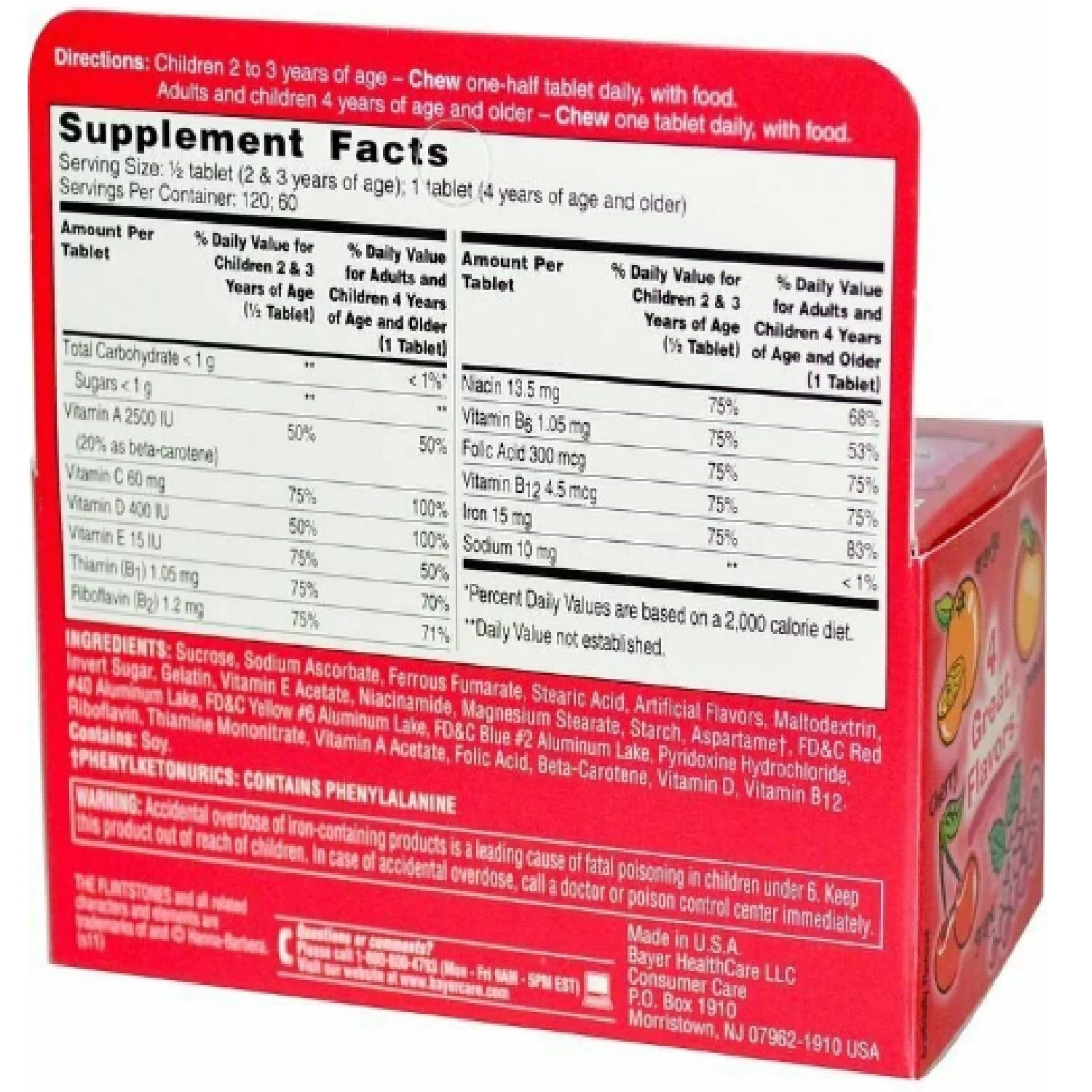 Children's Multivitamin with Iron Chewables, 60 ct, 3 pack F586366