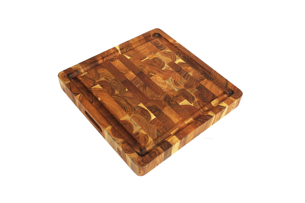 Natural Brown Acacia Wood Cutting Board 16" x 16" x 2" J311