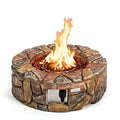 28 Inch Round Propane Gas Fire Pit with Lava Rocks & PVC Cover C92768