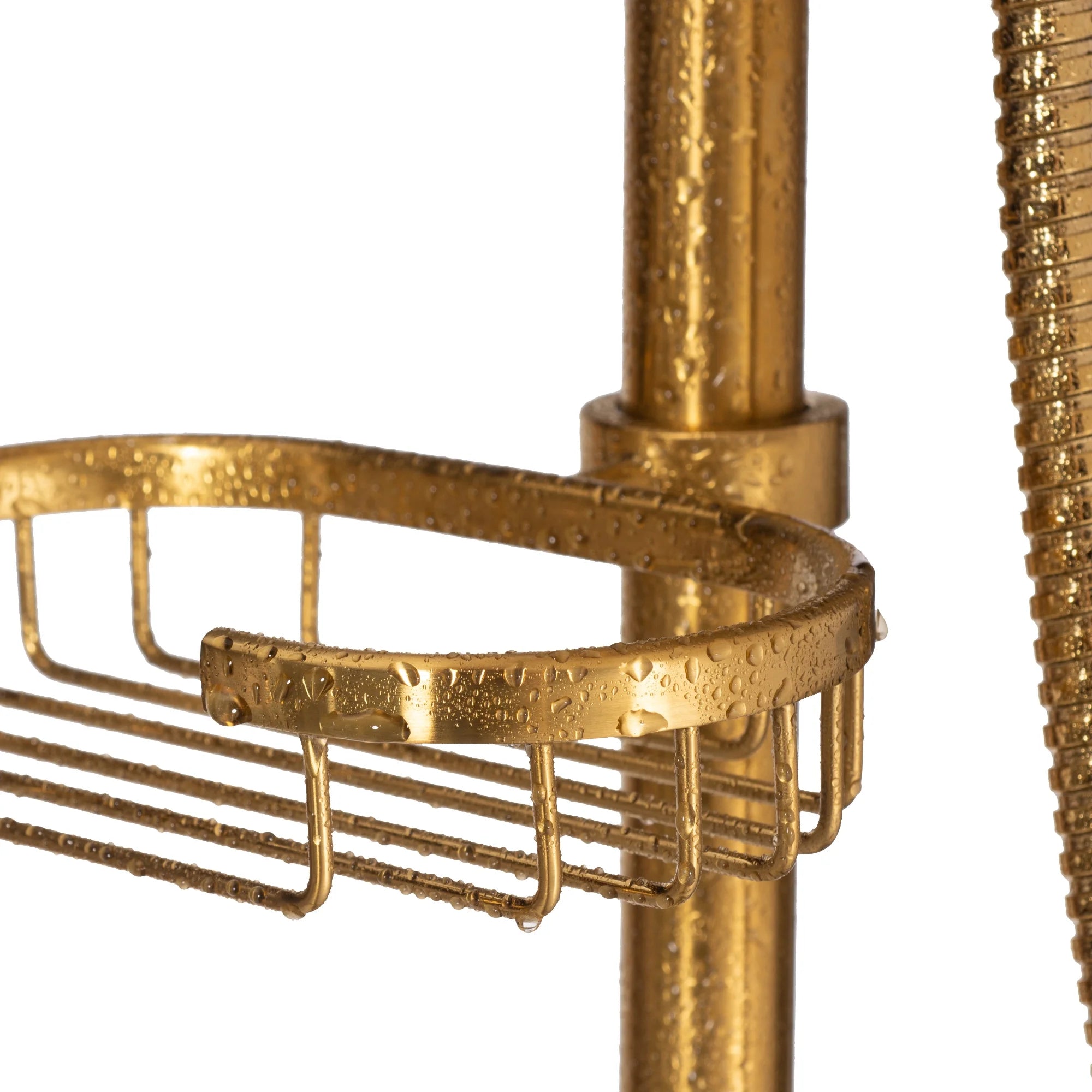 Brushed Gold 8" Rain Showerhead 5-Function Hand Shower Shower System C812735