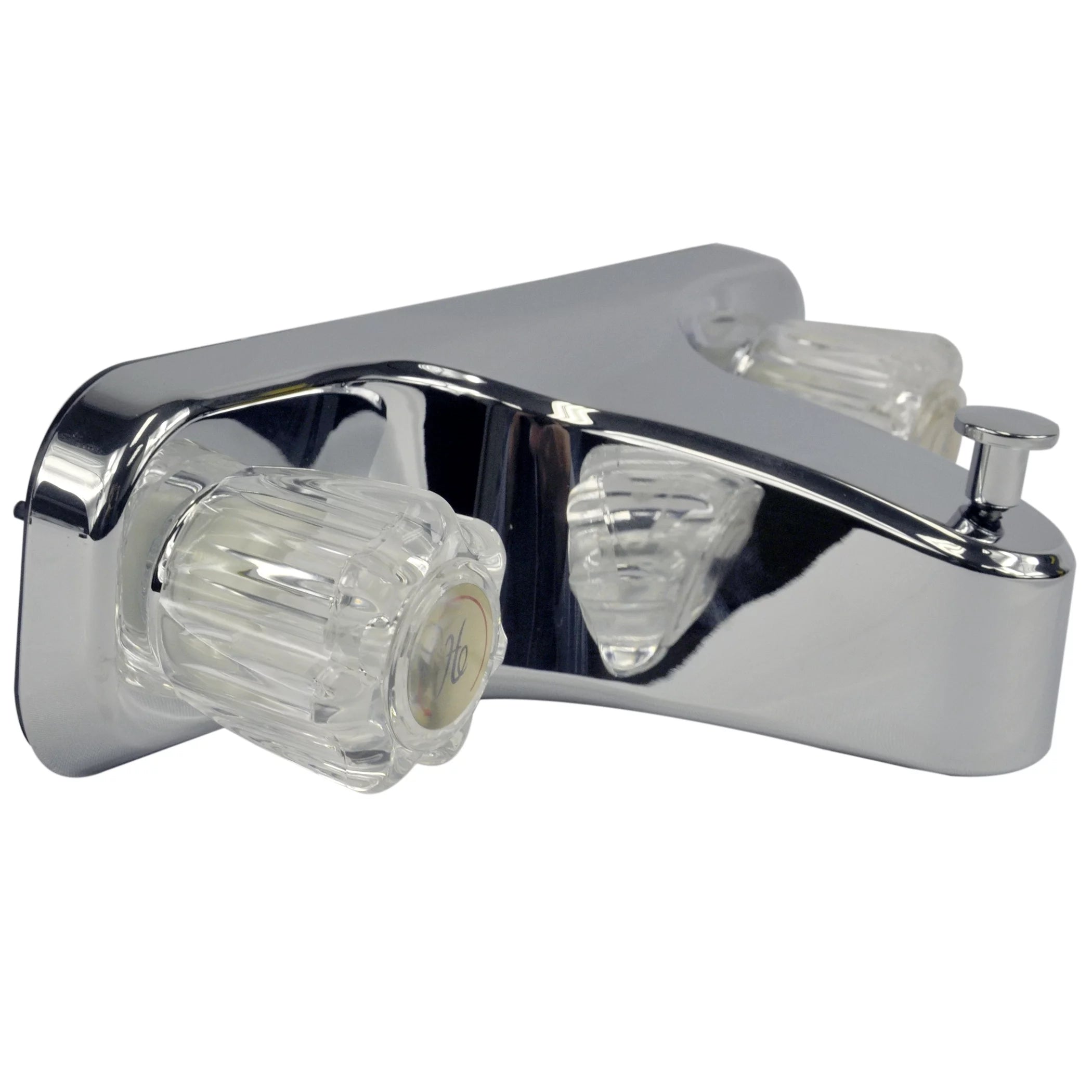 8 inch Chrome 2-Handle Tub Shower Faucet with Clear Acrylic Handles O1380
