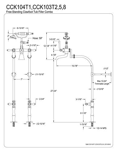 Vintage Tub Filler Combo with Lever Handle, Polished Chrome D44512