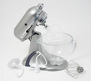 5-qt Tilt-Head Stand Mixer with Glass Bowl, Contour Silver X7596