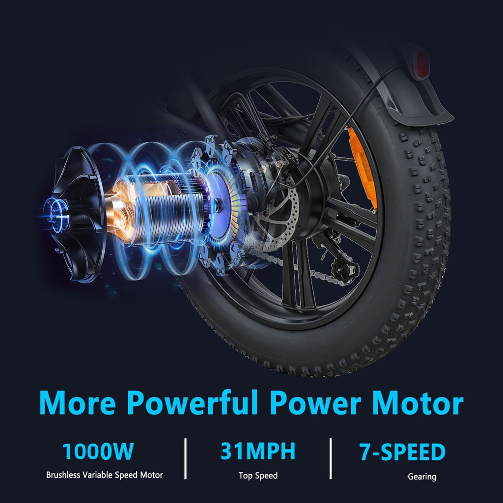 20" Fat Tire Electric Bike with 48V 20Ah Battery Q90341