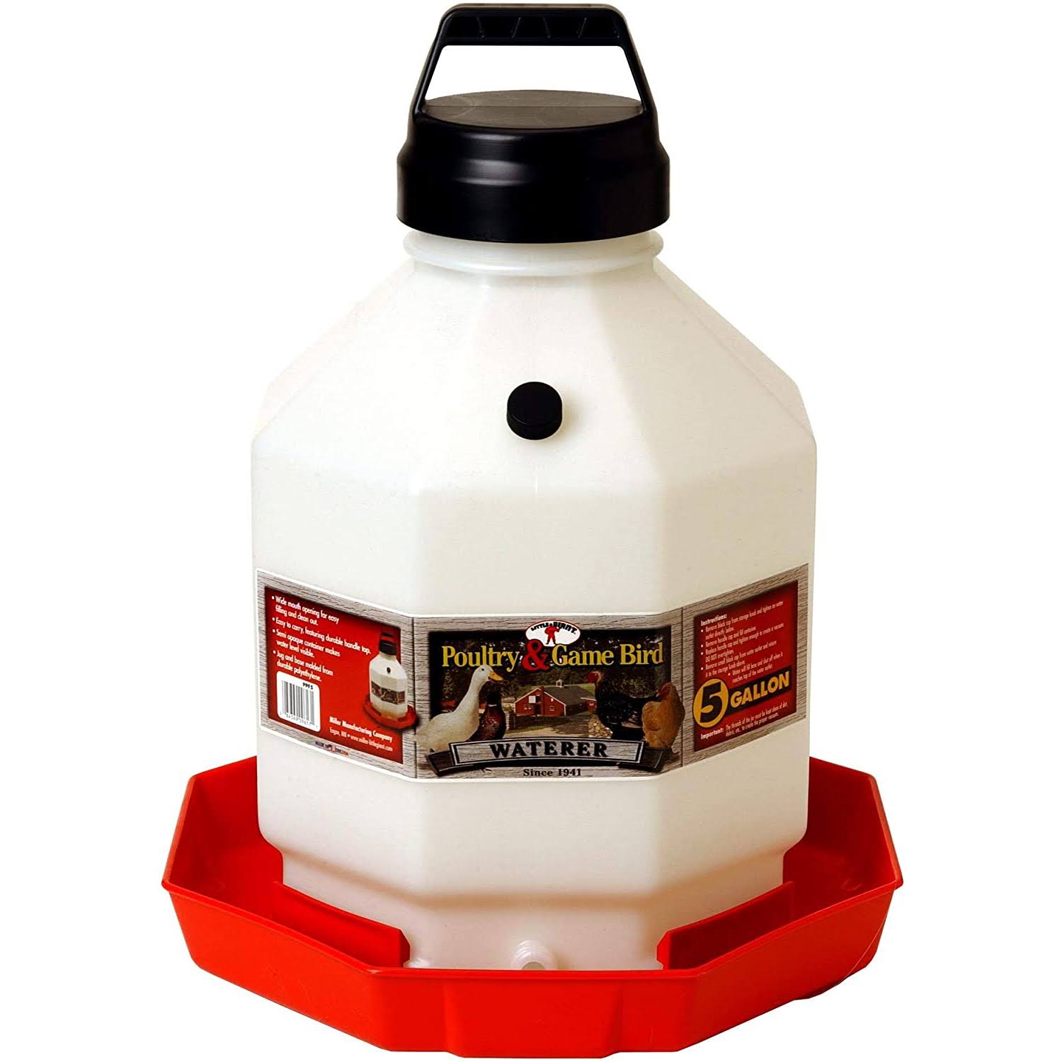 4 Pack Red 5 Gallon Automatic Poultry Waterer R666
