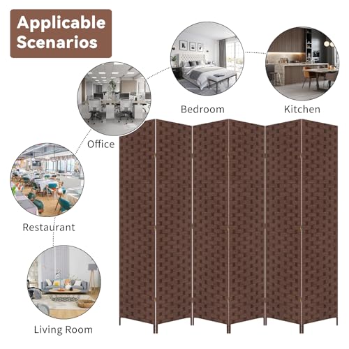 Brown 71" Wood Room Divider Screen G792