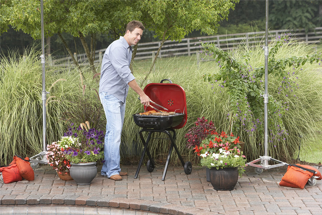 Red Portable Steel Charcoal Grill S4005