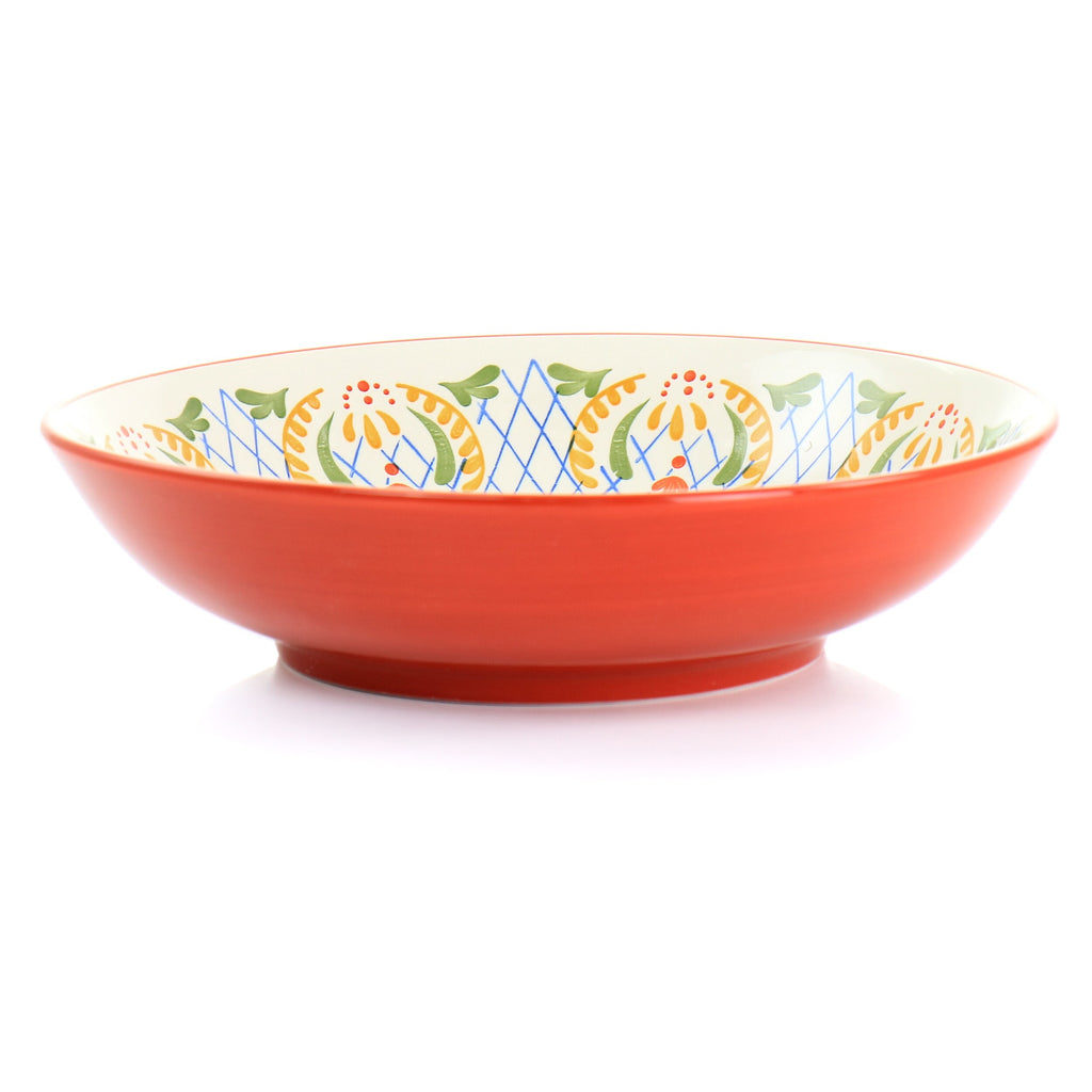10.5In Stoneware Pasta Bowl in Red V425