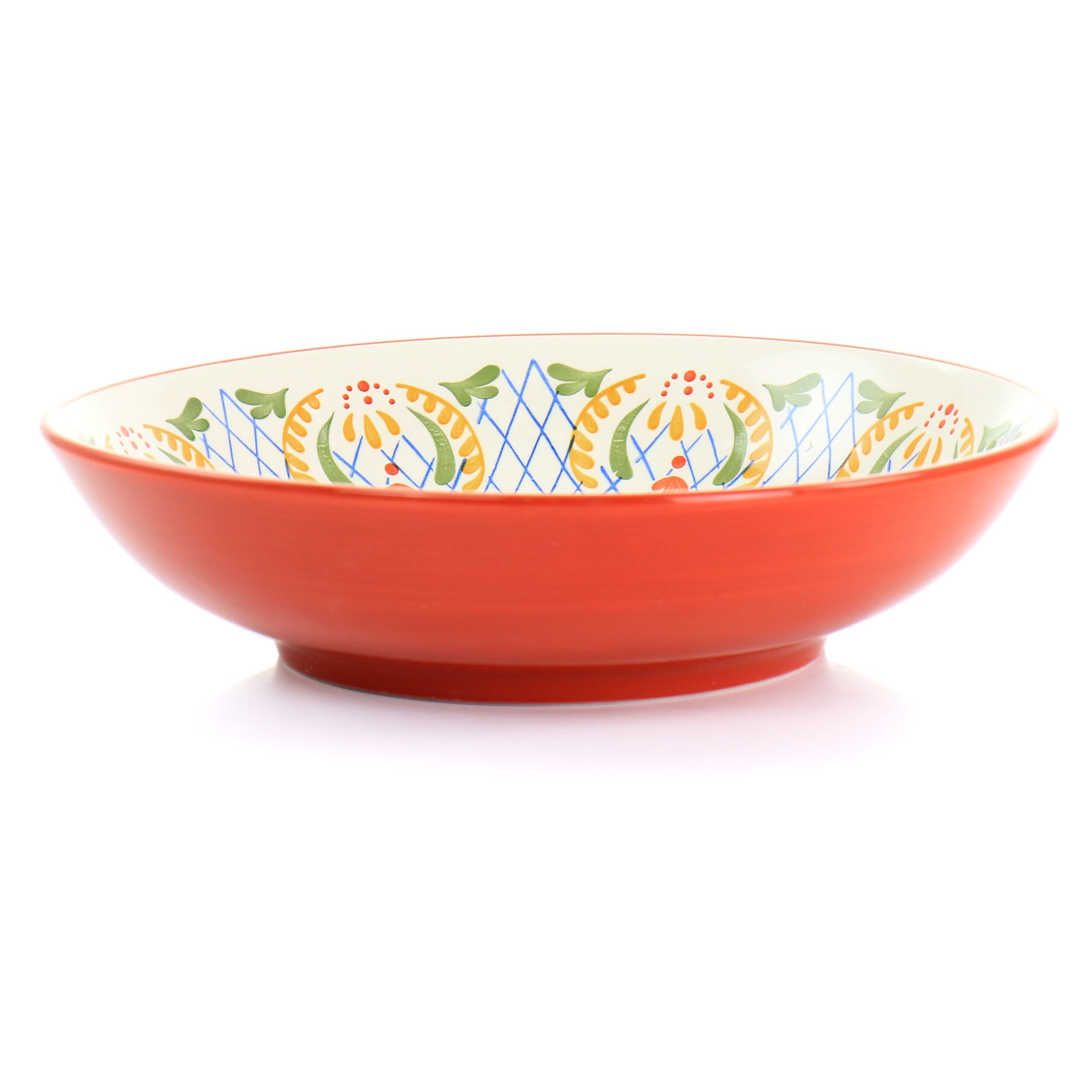 10.5In Stoneware Pasta Bowl in Red V425