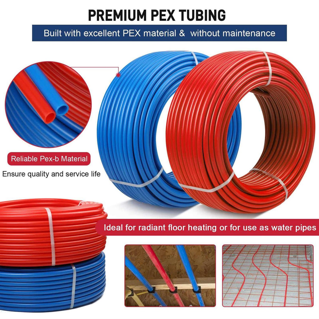 1/2 Inch 100ft 2 Rolls PEX-B Tubing Non Oxygen Barrier Flexible Pipe O279