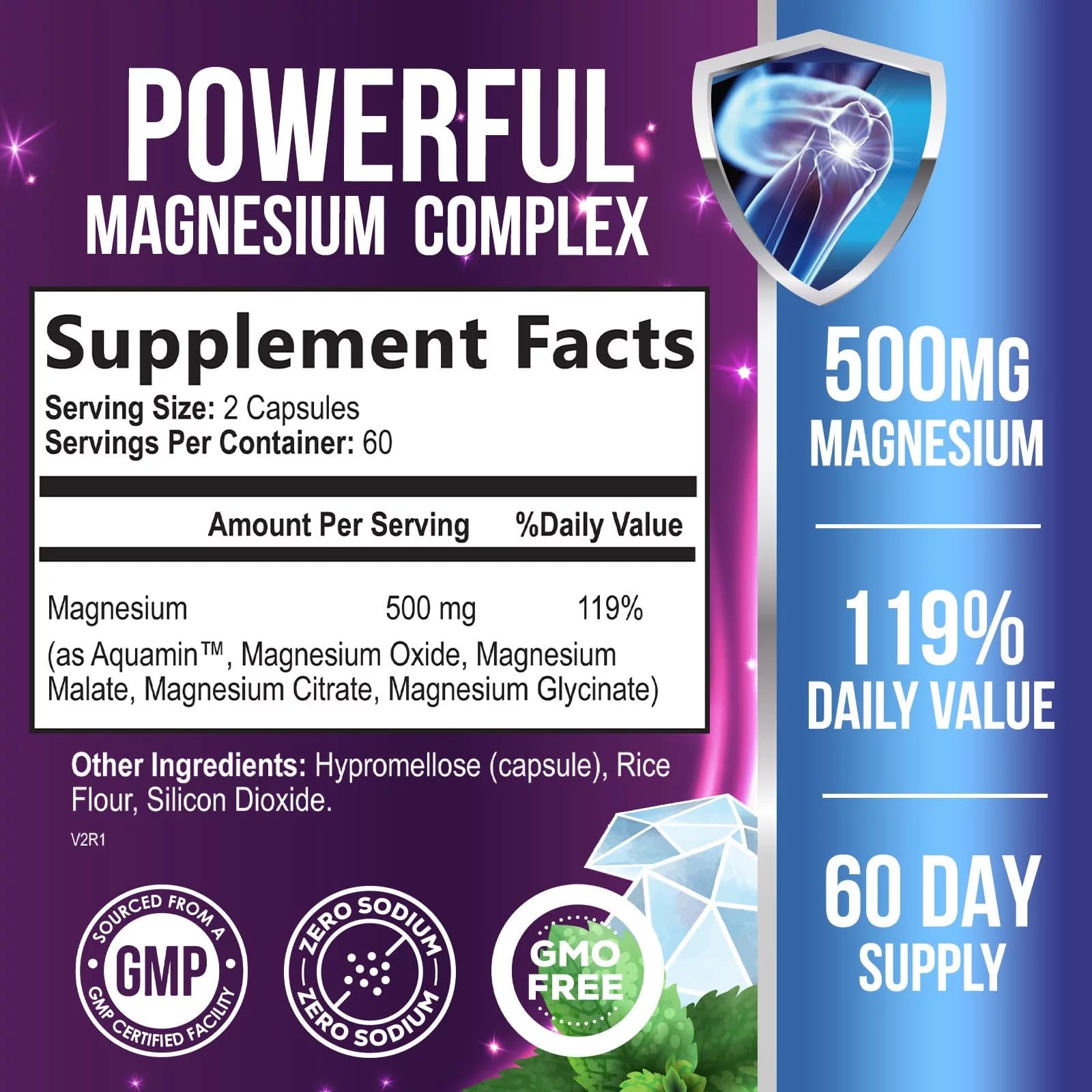 Magnesium Complex 500mg Chelated Magnesium Capsules, 120 Capsules I3635