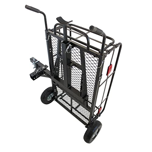 Foldable Cargo Carrier Cart With Quick Detachable Basket Rack With 10 inch Flat Free Tires Q601
