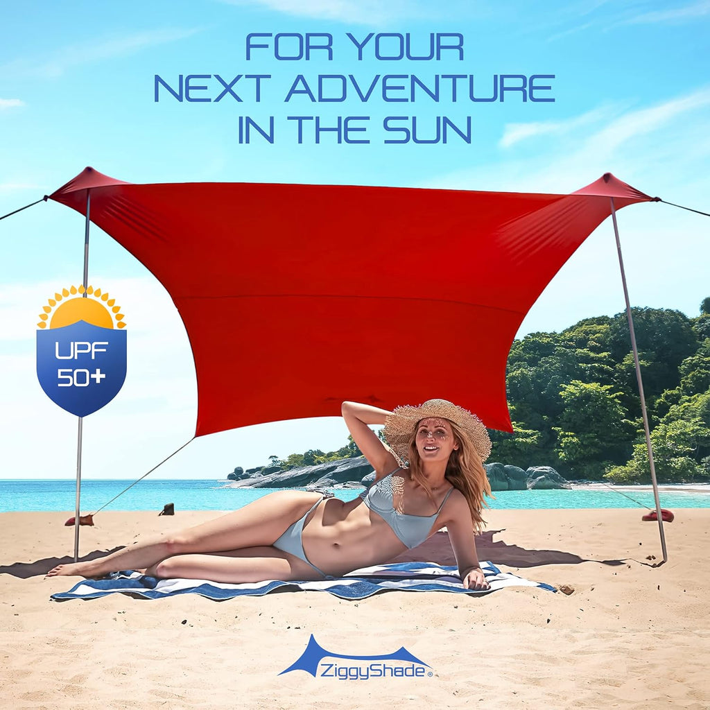 Lightweight UPF50+ Lycra Sun Shade Tent with Sandbag Anchors G4384