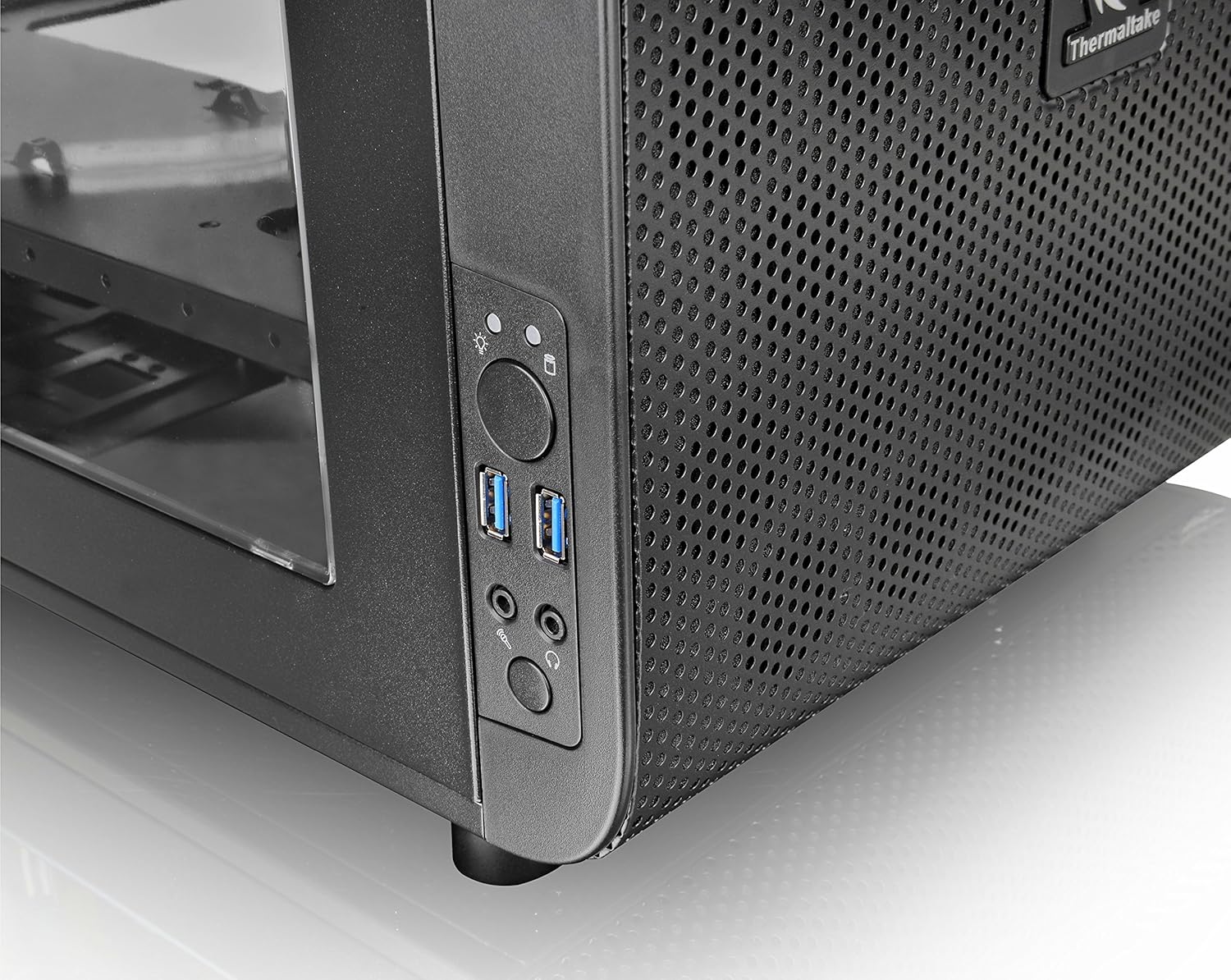 Black SPCC Micro ATX Mini ITX Cube Computer Case with 200mm Front Fan H372470