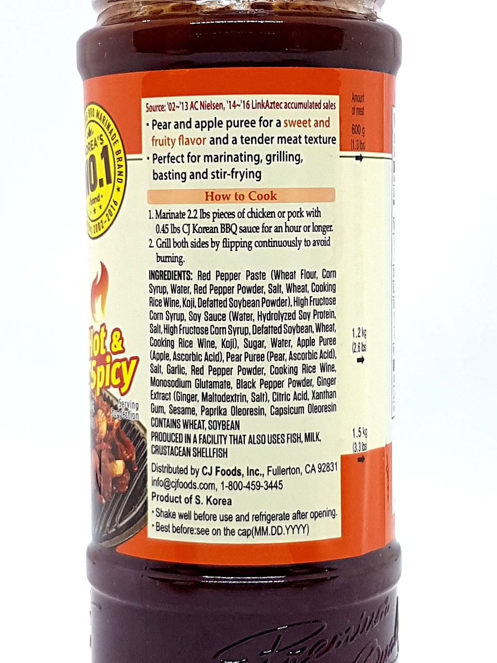 16.9 oz Pack of 2 Hot & Spicy Korean BBQ Marinade U563