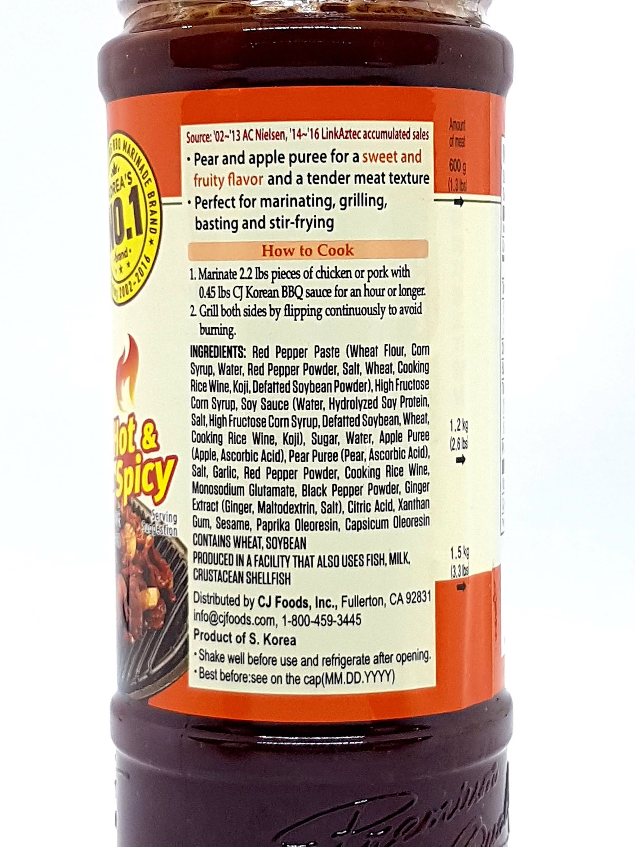 16.9 oz Pack of 2 Hot & Spicy Korean BBQ Marinade U563