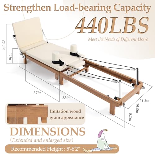 Adjustable Resistance Pilates Reformer with Jumpboard W725536
