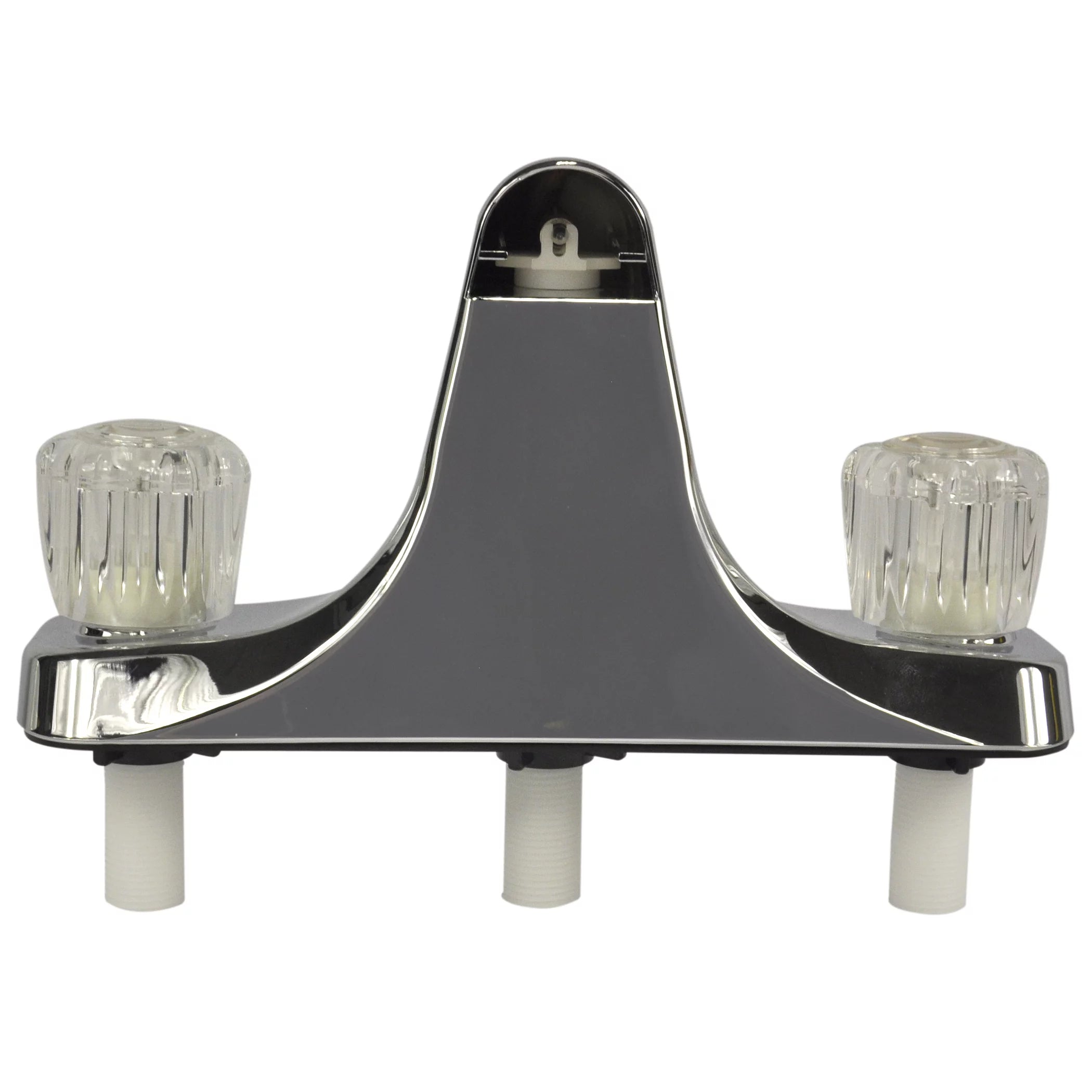 8 inch Chrome 2-Handle Tub Shower Faucet with Clear Acrylic Handles O1380