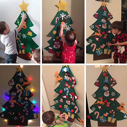 3.2FT Felt Christmas Tree with 30 Detachable Ornaments D935