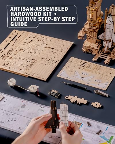 3D Wooden Space Shuttle Puzzle with Lighting Y3544