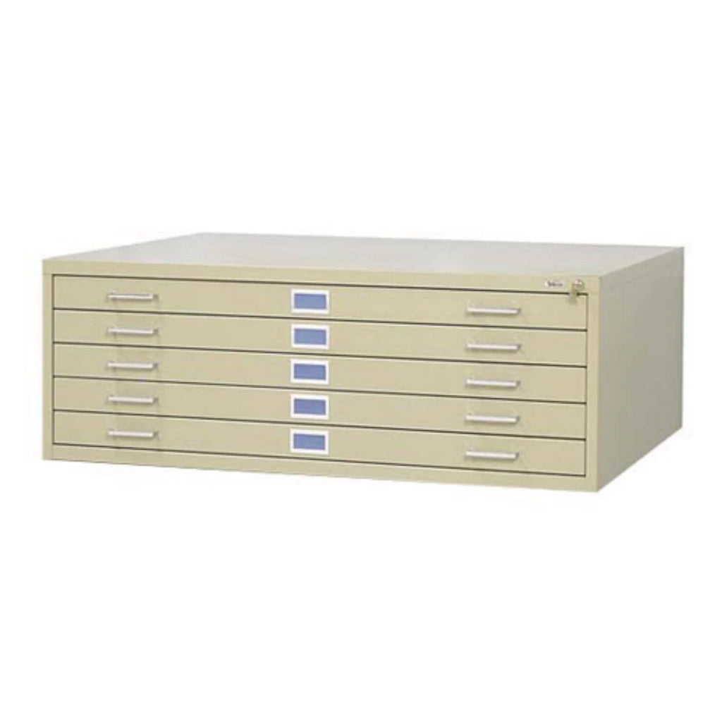 5 Drawer Metal Flat Files Cabinet for 24" x 36" Documents in Tropic Sand D38018