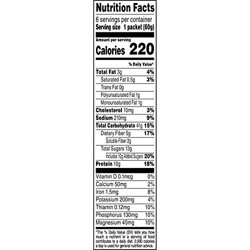 10g Protein Instant Oatmeal, Apple Cinnamon, 2.11oz Packets (Pack of 36) V18421
