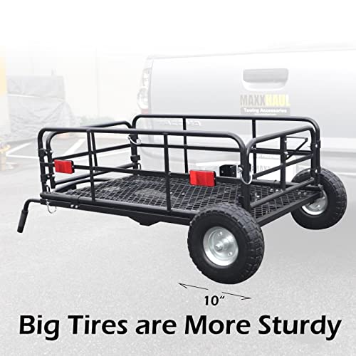 Foldable Cargo Carrier Cart With Quick Detachable Basket Rack With 10 inch Flat Free Tires Q601