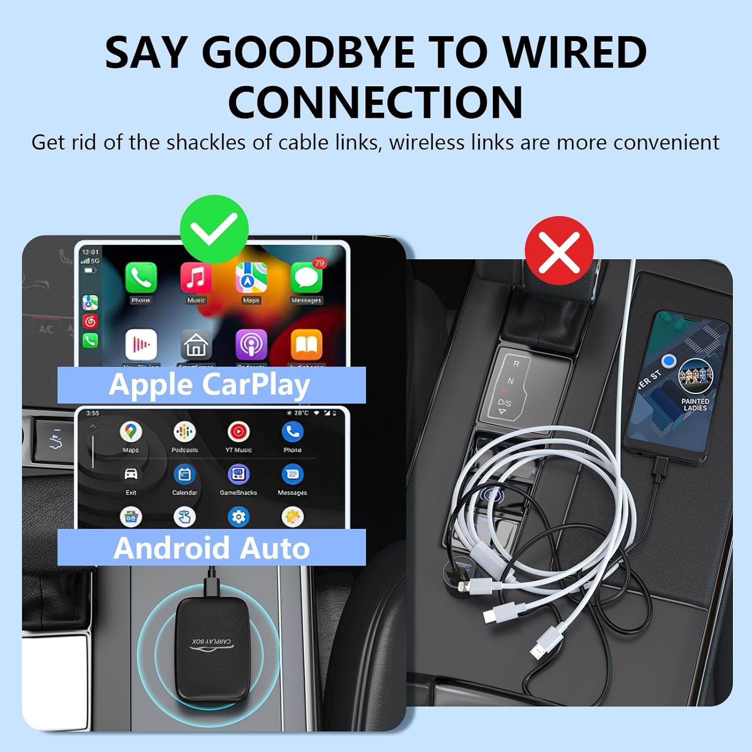 Wireless Carplay Adaptor Android Auto Dongle S2144