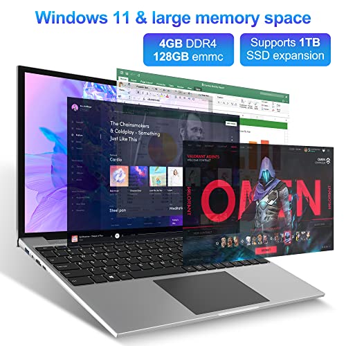16 Inch Laptop, 16GB DDR4 512GB SSD, Quad Core N CPU, FHD IPS 1920x1200 Display Q434471