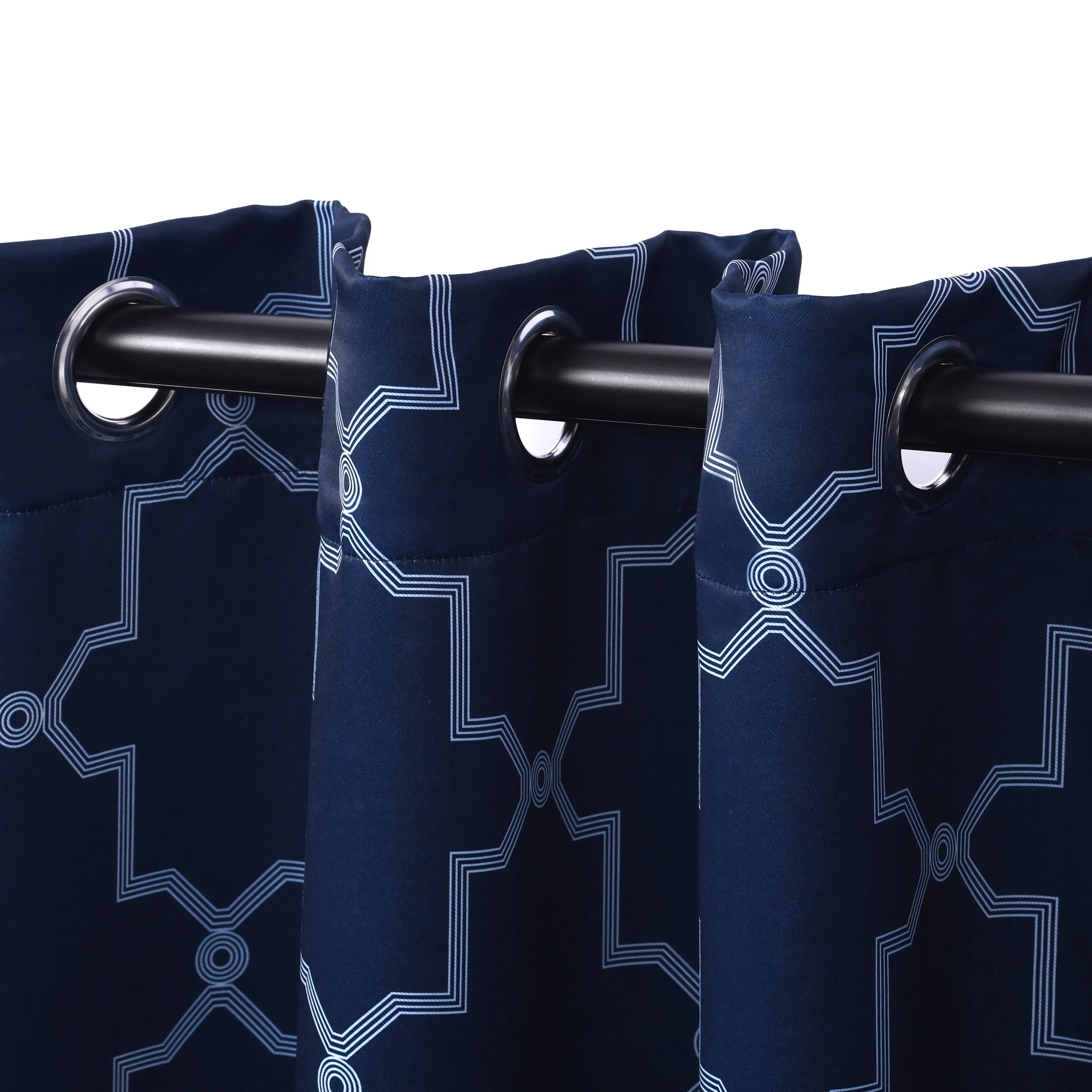 Navy Blue Blackout Grommet Curtain Set Of 2 B79945