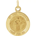 14k Yellow Gold Polished Round St. Jude Thaddeus Medal Pendant Necklace P70894
