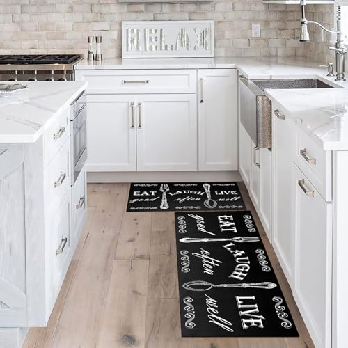 Boho Kitchen Mat Set of 2 Non Slip Thick Kitchen Rugs L51094
