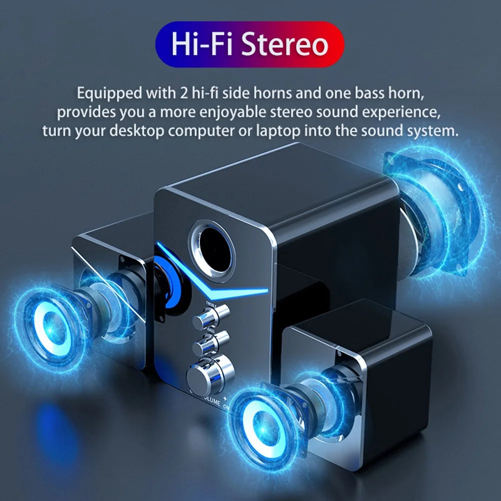 Black USB-Powered 2.1 Mini Multimedia Speakers System, Set of 3 K13874
