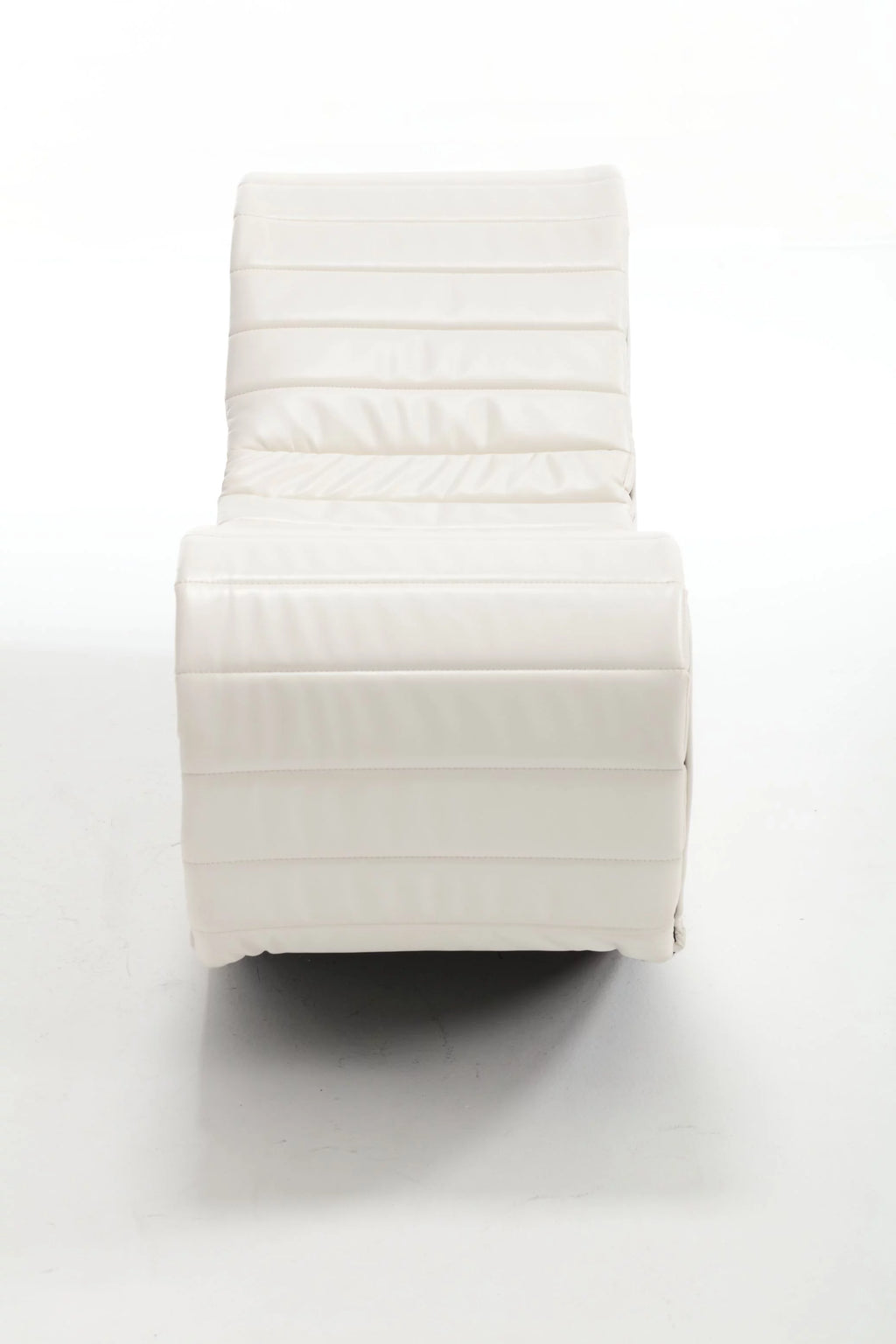 White & Black Faux Leather Curved Sofa E62355