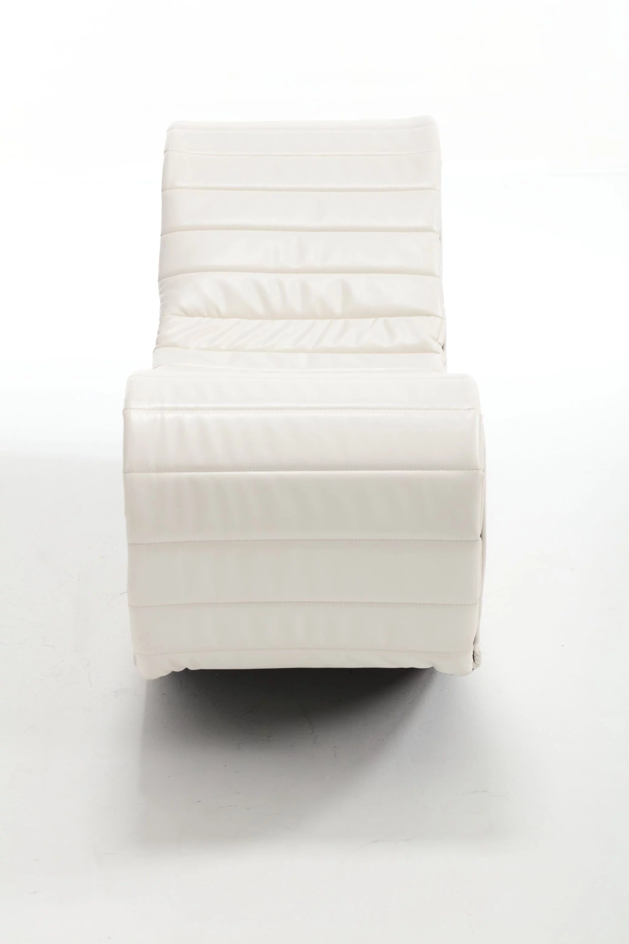 White & Black Faux Leather Curved Sofa E62355