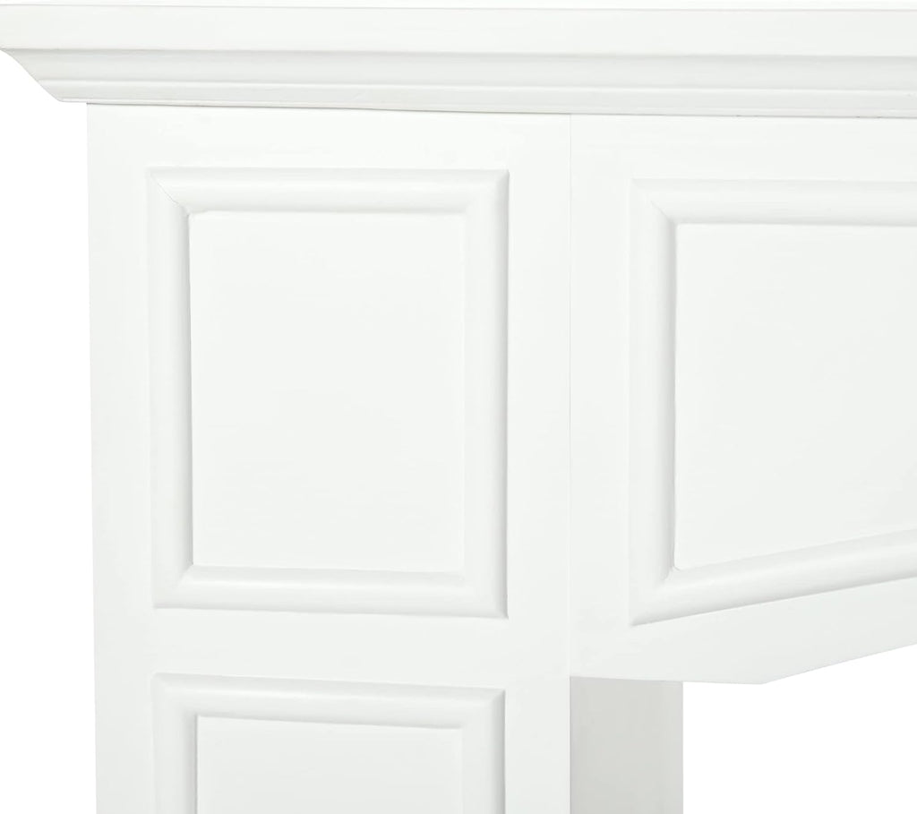 White Fireplace Mantel with Decorative Pattern Interior Width 29" P123497