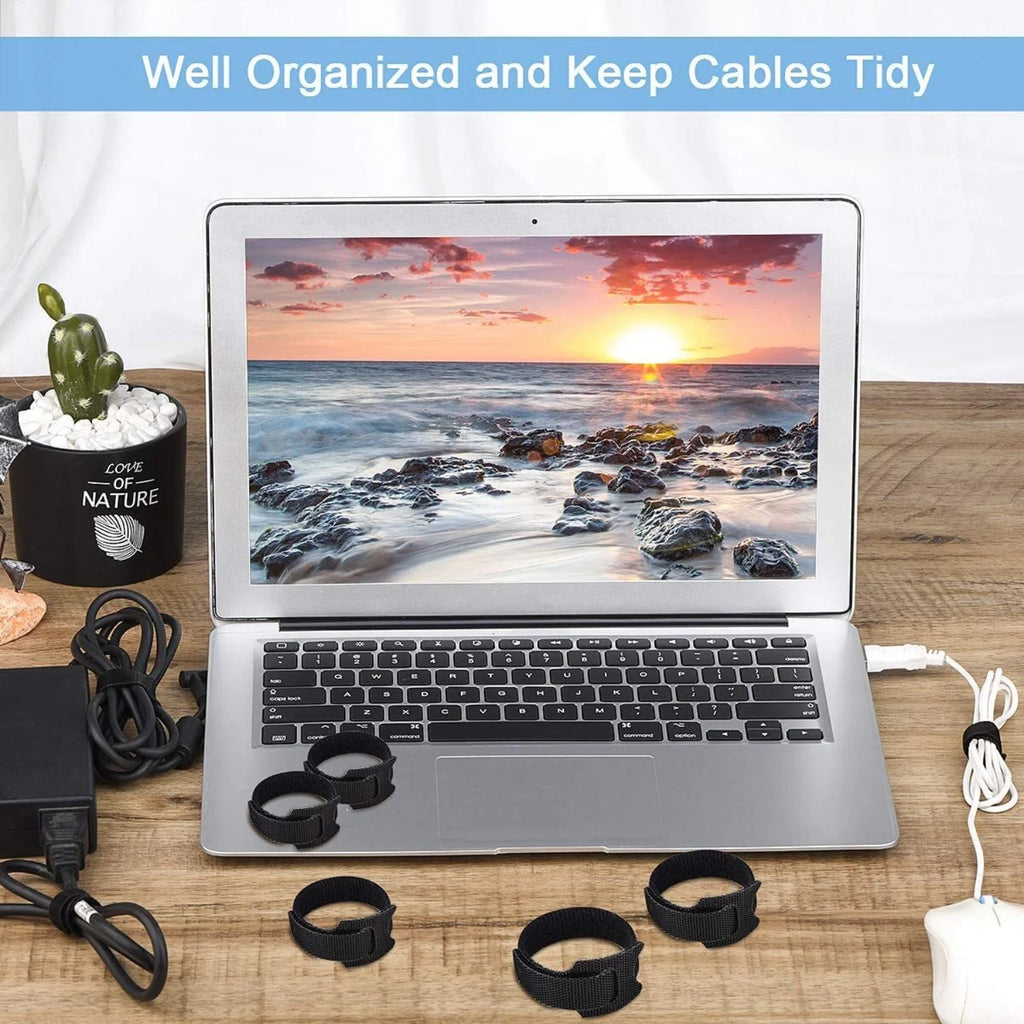 200PCS Black Reusable Velcro Cable Straps U7753