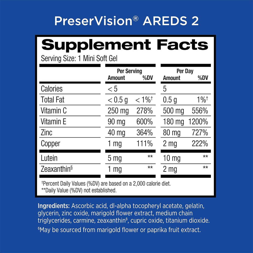 210 Softgels Eye Vitamin & Mineral Supplement G3396
