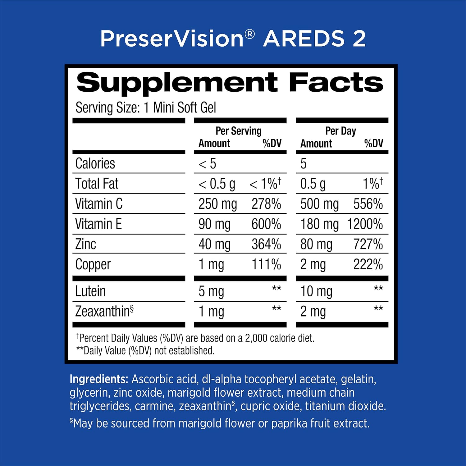 210 Softgels Eye Vitamin & Mineral Supplement G3396