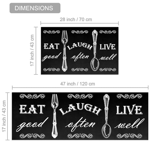 Boho Kitchen Mat Set of 2 Non Slip Thick Kitchen Rugs L51094