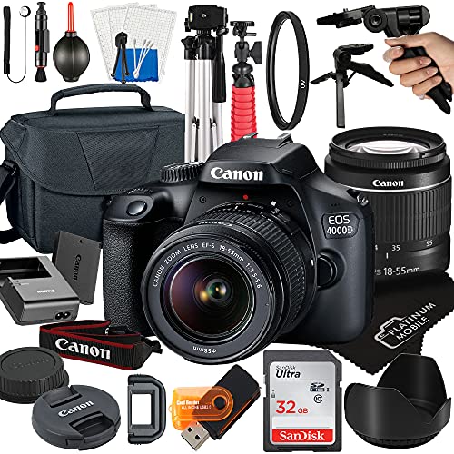 Black DSLR Camera with 18-55mm Lens and 21pc Bundle T523